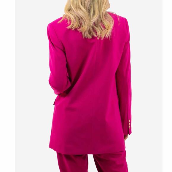 MICHAEL Michael Kors Solid Two Button Blazer Jacket Size 6 Deep Fuchsia - Picture 8 of 12
